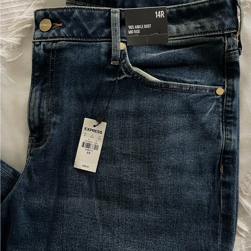 Express Dark Wash Ankle Boot Jeans